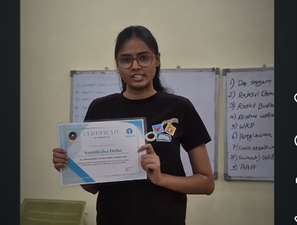Samiksha Successfully Completes Web Development Internship At Teztecch Internshala.