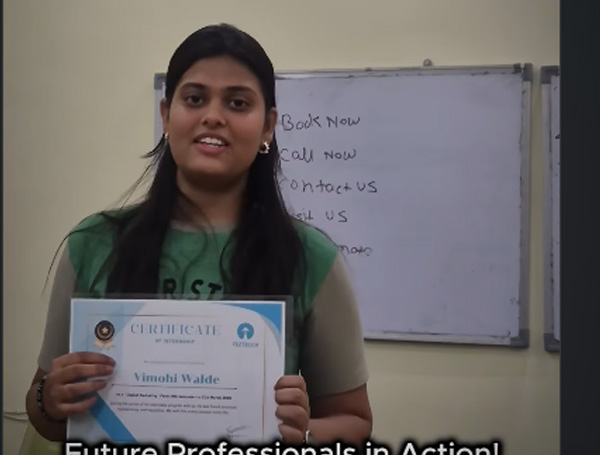 Vimohi Walde Completes Digital Marketing Internship At Teztecch Internshala